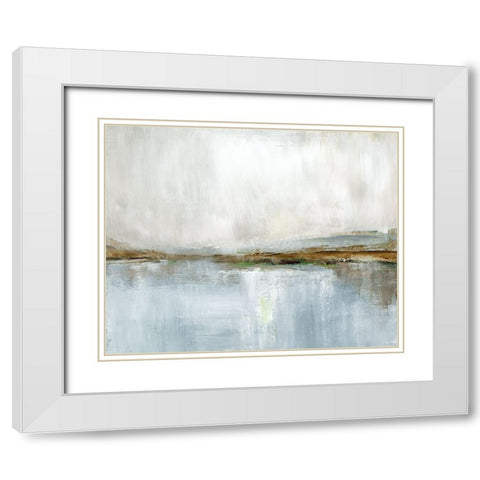 Autumn Coast White Modern Wood Framed Art Print with Double Matting by Nan