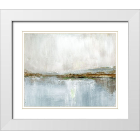 Autumn Coast White Modern Wood Framed Art Print with Double Matting by Nan