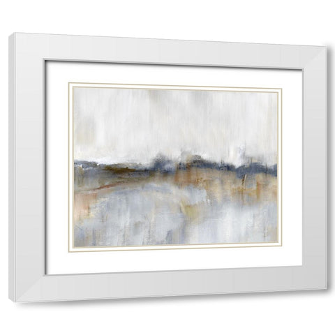 Autumnal Tide White Modern Wood Framed Art Print with Double Matting by Nan