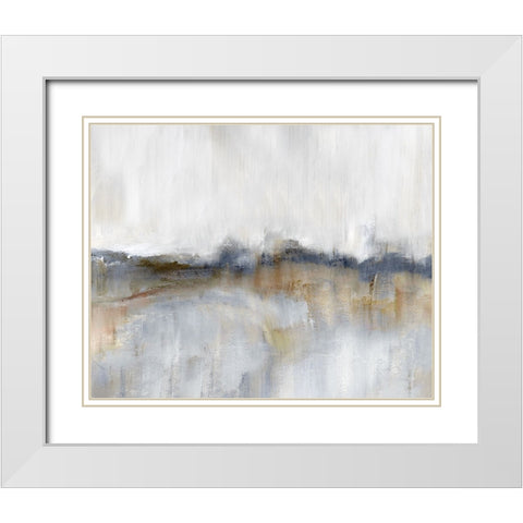 Autumnal Tide White Modern Wood Framed Art Print with Double Matting by Nan