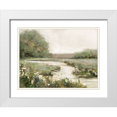 Quiet Path White Modern Wood Framed Art Print with Double Matting by Swatland, Sally