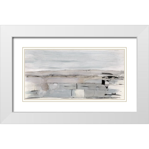 Faraway Field White Modern Wood Framed Art Print with Double Matting by Jill, Susan