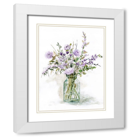 Purple Passion I White Modern Wood Framed Art Print with Double Matting by Robinson, Carol
