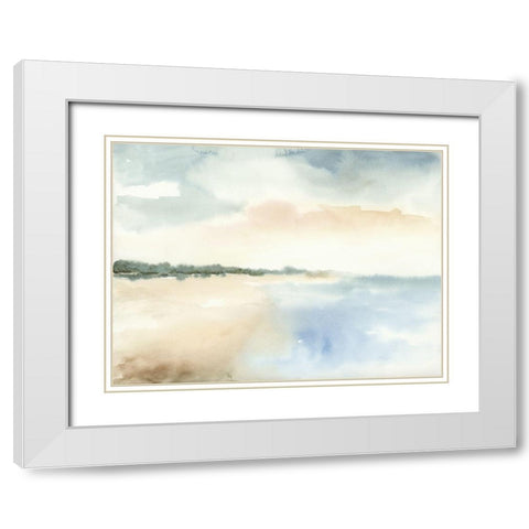 Simple Sea White Modern Wood Framed Art Print with Double Matting by Nan