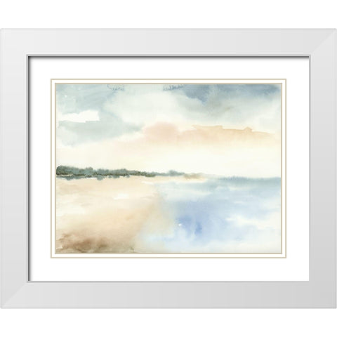 Simple Sea White Modern Wood Framed Art Print with Double Matting by Nan