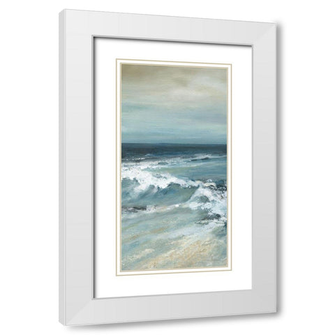 Converging Currents II White Modern Wood Framed Art Print with Double Matting by Robinson, Carol