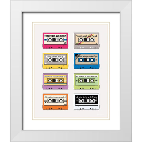 Musical Inspiration White Modern Wood Framed Art Print with Double Matting by Santiago, Daniela