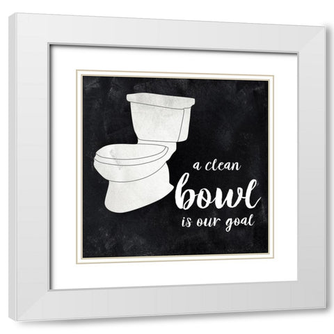A Clean Bowl White Modern Wood Framed Art Print with Double Matting by CAD Designs