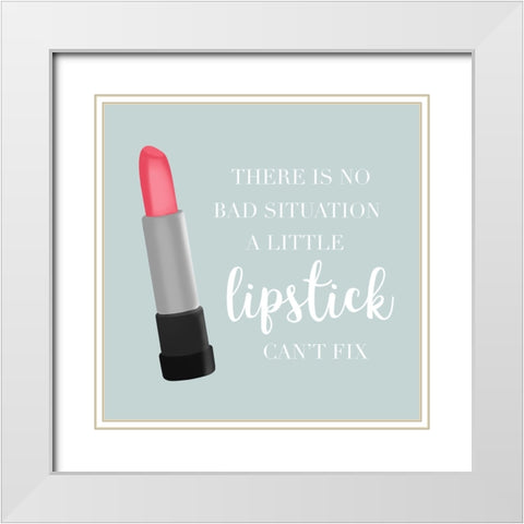 A Little Lipstick White Modern Wood Framed Art Print with Double Matting by Carpentieri, Natalie