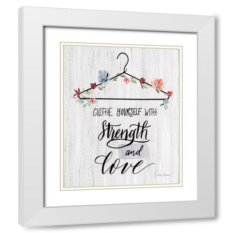 Strength and Love White Modern Wood Framed Art Print with Double Matting by Brockmon, Kristen