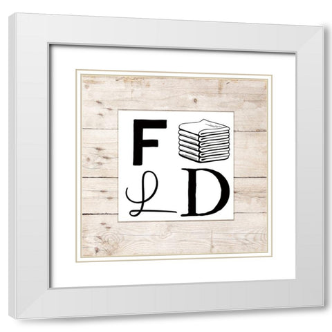 Fold White Modern Wood Framed Art Print with Double Matting by Santiago, Daniela