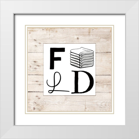 Fold White Modern Wood Framed Art Print with Double Matting by Santiago, Daniela