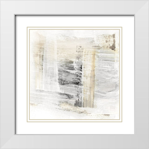 Swept Abstract White Modern Wood Framed Art Print with Double Matting by Shapiro, Judith