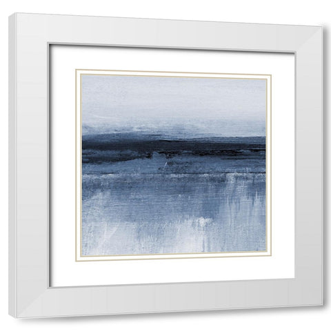 Severn in Cyan I White Modern Wood Framed Art Print with Double Matting by Jill, Susan