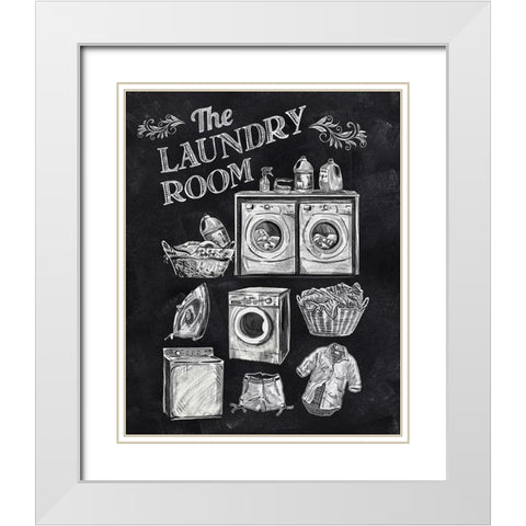 Laundry Room White Modern Wood Framed Art Print with Double Matting by Knutsen, Conrad