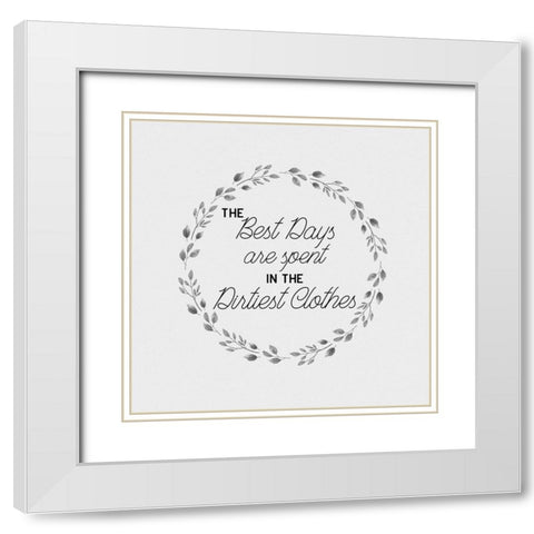 Best Days White Modern Wood Framed Art Print with Double Matting by CAD Designs