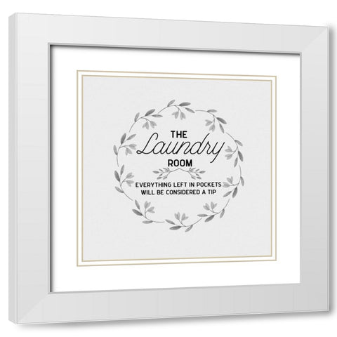 The Laundry Room White Modern Wood Framed Art Print with Double Matting by CAD Designs