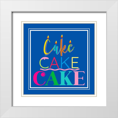 Cake Cake Cake White Modern Wood Framed Art Print with Double Matting by CAD Designs