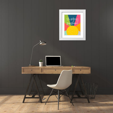 Sharing Sunshine White Modern Wood Framed Art Print with Double Matting by CAD Designs