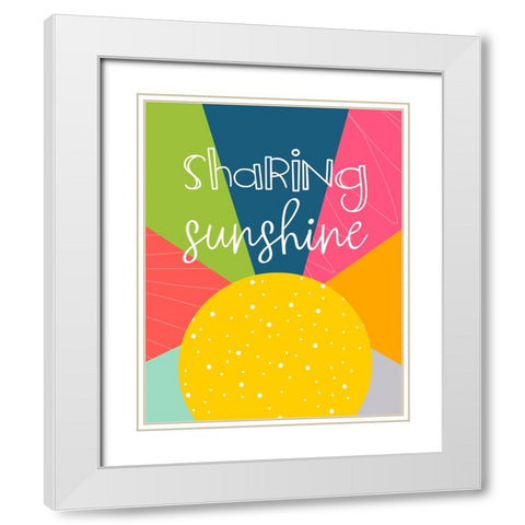 Sharing Sunshine White Modern Wood Framed Art Print with Double Matting by CAD Designs