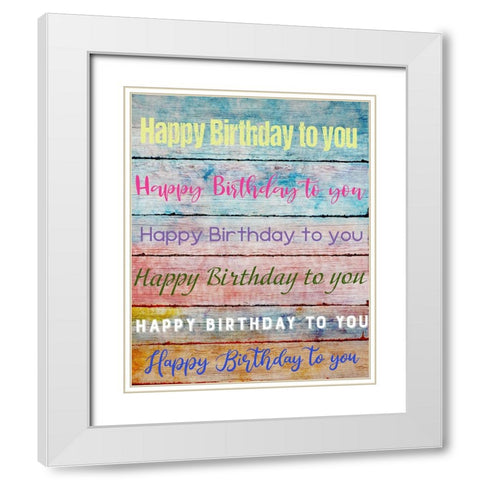 Birthday Song White Modern Wood Framed Art Print with Double Matting by Knutsen, Conrad