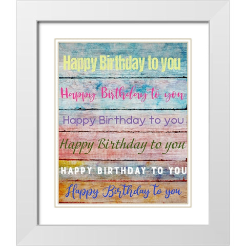 Birthday Song White Modern Wood Framed Art Print with Double Matting by Knutsen, Conrad