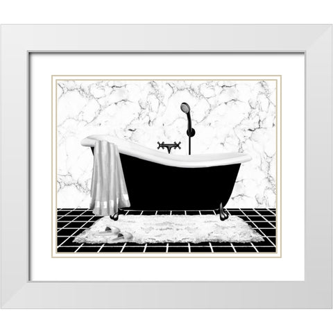 Modern Bath I White Modern Wood Framed Art Print with Double Matting by Knutsen, Conrad