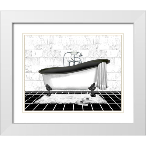 Modern Bath II White Modern Wood Framed Art Print with Double Matting by Knutsen, Conrad