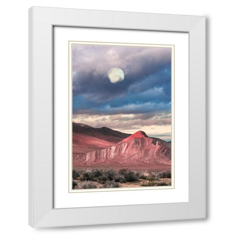 Last Light On Striped Butte White Modern Wood Framed Art Print with Double Matting by Delimont, Danita