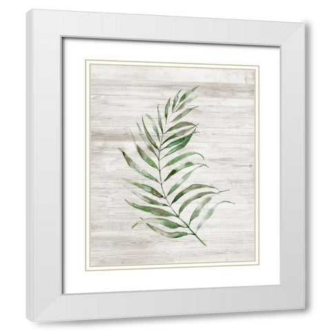 Tropic Frond I White Modern Wood Framed Art Print with Double Matting by Nan