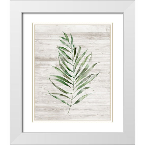 Tropic Frond II White Modern Wood Framed Art Print with Double Matting by Nan