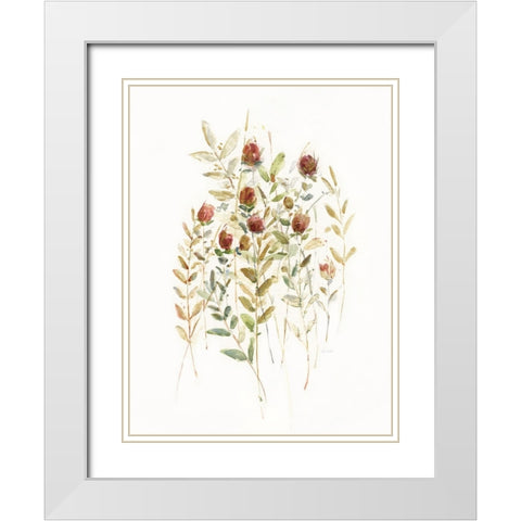 Wildflower Breeze II White Modern Wood Framed Art Print with Double Matting by Swatland, Sally