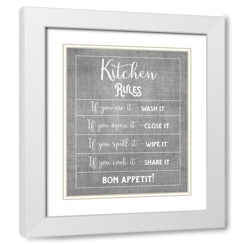 Bon Appetit White Modern Wood Framed Art Print with Double Matting by Murray, Amanda