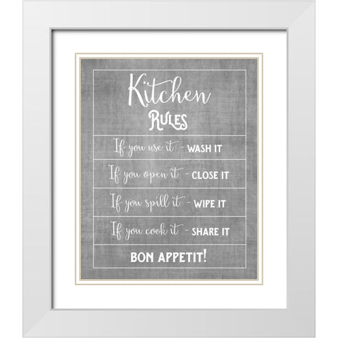 Bon Appetit White Modern Wood Framed Art Print with Double Matting by Murray, Amanda