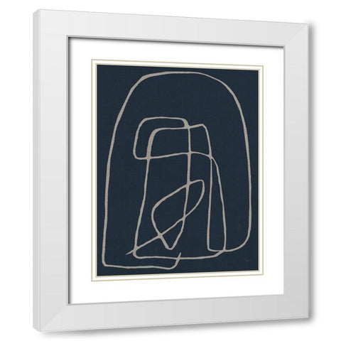 Shapes and Night Sky I White Modern Wood Framed Art Print with Double Matting by Jill, Susan
