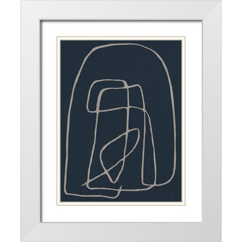 Shapes and Night Sky I White Modern Wood Framed Art Print with Double Matting by Jill, Susan