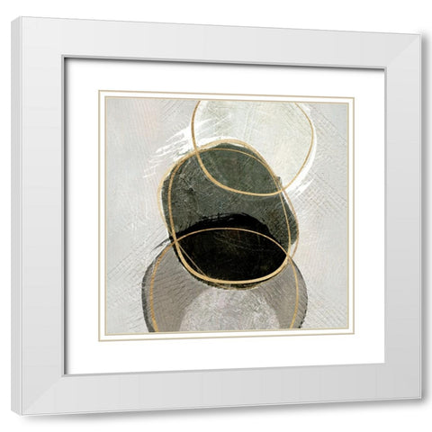 River Rock I White Modern Wood Framed Art Print with Double Matting by Jill, Susan