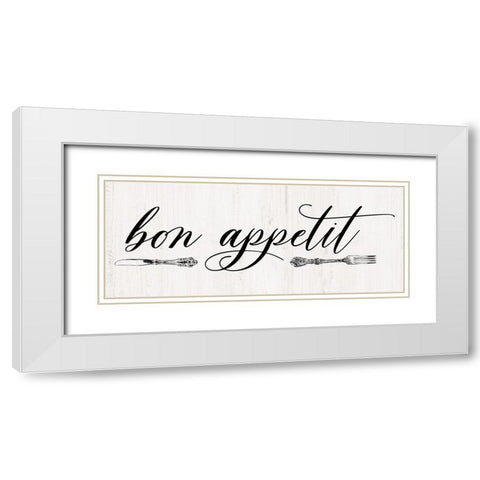 Bon Appetit White Modern Wood Framed Art Print with Double Matting by Robinson, Carol
