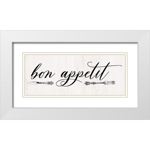 Bon Appetit White Modern Wood Framed Art Print with Double Matting by Robinson, Carol