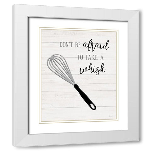 Take A Whisk White Modern Wood Framed Art Print with Double Matting by Carpentieri, Natalie