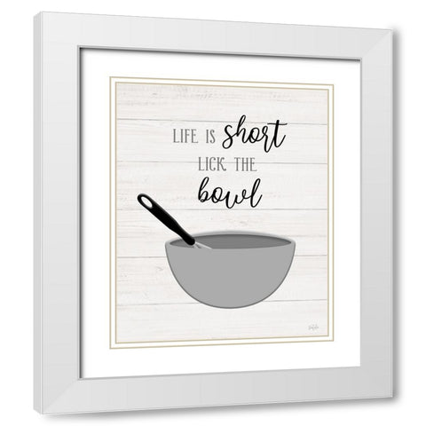 Lick the Bowl White Modern Wood Framed Art Print with Double Matting by Carpentieri, Natalie