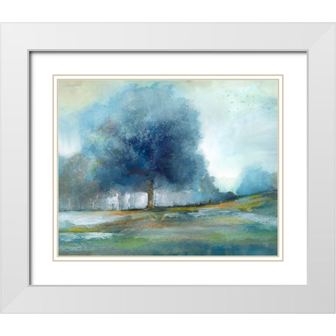 Fantasy Tree White Modern Wood Framed Art Print with Double Matting by Nan