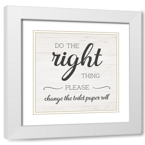 Please Change White Modern Wood Framed Art Print with Double Matting by CAD Designs
