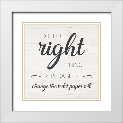 Please Change White Modern Wood Framed Art Print with Double Matting by CAD Designs