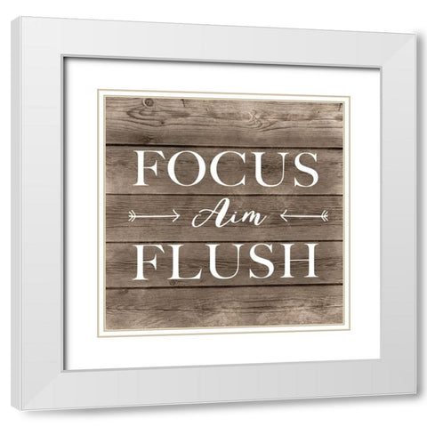 Focus Aim Flush White Modern Wood Framed Art Print with Double Matting by CAD Designs