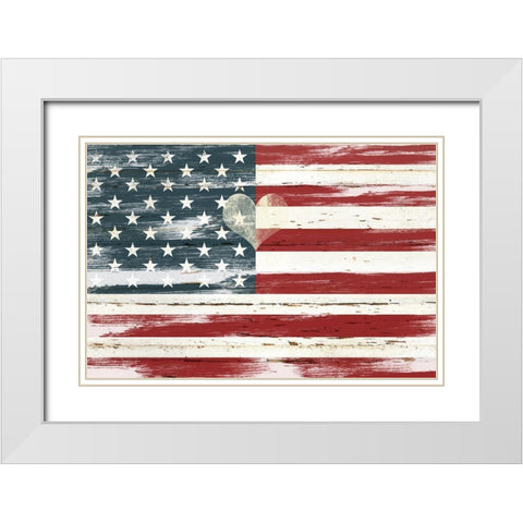 Heart of America White Modern Wood Framed Art Print with Double Matting by Robinson, Carol