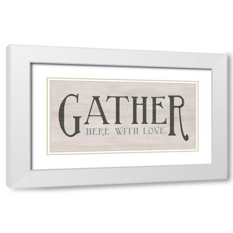 Gather With Love White Modern Wood Framed Art Print with Double Matting by CAD Designs