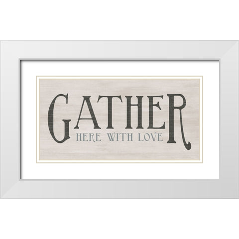Gather With Love White Modern Wood Framed Art Print with Double Matting by CAD Designs