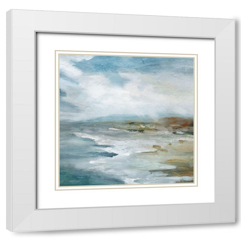 Highlighted Breakers White Modern Wood Framed Art Print with Double Matting by Robinson, Carol