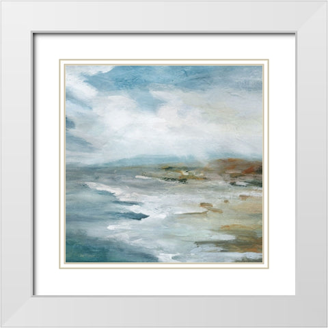Highlighted Breakers White Modern Wood Framed Art Print with Double Matting by Robinson, Carol